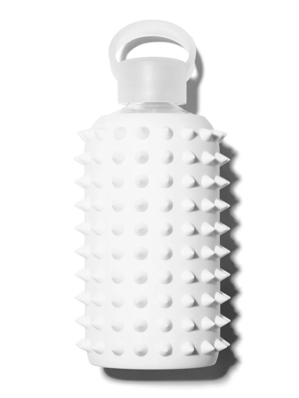 Glass with Spiked Silicone Cover Water Bottle  – Bright white